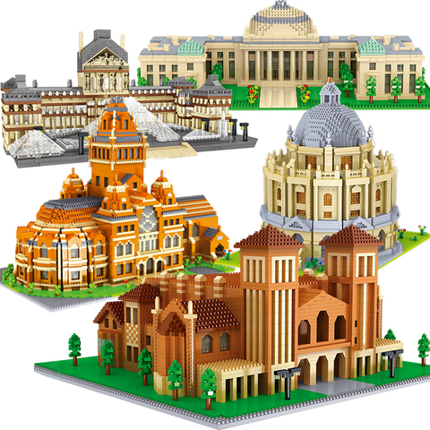 Diamond City Architecture Taj Mahal Oxford University Castle Micro Building Blocks Big Ben Cambridge London Paris Louvre Toys ► Photo 1/6