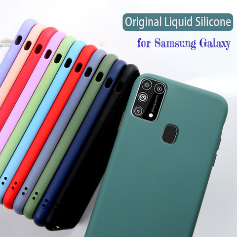 For Samsung Galaxy  A01 A21S A31 A41 A51 A71 M21 M31 M31S M51 Liquid Silicone Case A10 A10S A20 A20S A30 A40 A50 A50S A70 A11 ► Photo 1/6