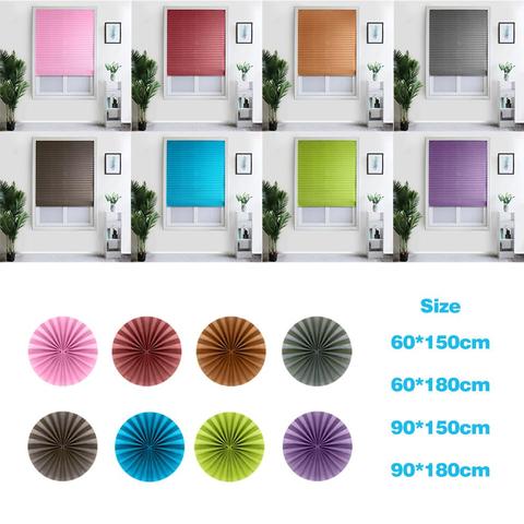 Self-Adhesive Pleated Blinds Curtains Half Blackout Bathroom Windows Curtains Shades Balcony Living Room Home Window Decor ► Photo 1/6