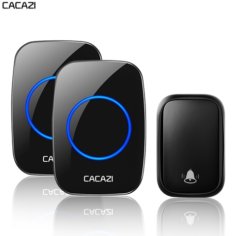 CACAZI Home Self-powered Wireless Doorbell Without Battery 60 Chimes 5 Volume 0-110 dB Smart Door Ring Bell US EU UK Plug ► Photo 1/6