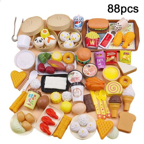 56/58/88Pcs/set Children Simulation Steamer Burger Set Meal Food Kitchenware Kit ► Photo 1/6