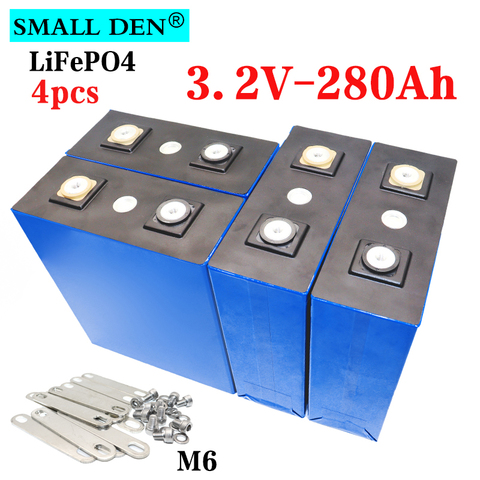 1-4PCS 3.2V 280Ah lifepo4 battery DIY 4S 16S 12V 24V 280AH Rechargeable battery pack Electric car RV Solar Energy storage system ► Photo 1/6