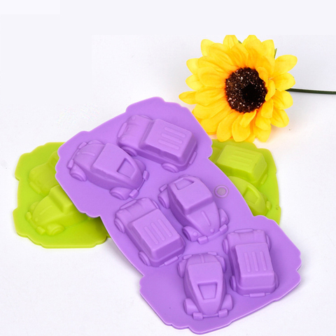 Silicone Form 1PC Kitchen Accessories Chocolate Molds Cartoon Cars Shape Fondant Cake Soap Molds Pastry Stencils Baking Pan ► Photo 1/4