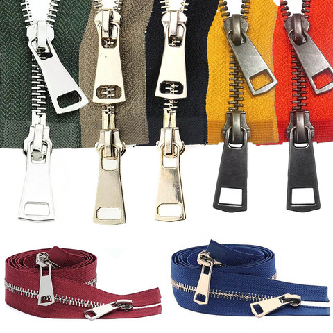 20/30/40/50/60/70/80cm 5# Colorful High Quality Open-end Double Sliders Metal Zipper DIY Handcraft For Cloth Pocket Garment Bags ► Photo 1/1