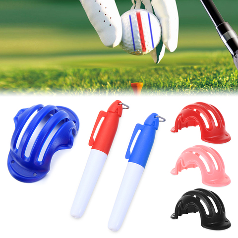 Golf Ball Triple Track 3 Line Marker Pen and Putting Positioning Aids Stencil Set ERC Chrome Soft Odyssey Ball Line Maker Tool ► Photo 1/6