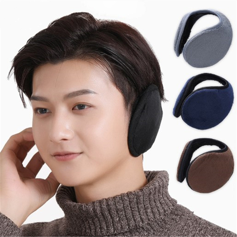 Men's Ear Muffs Winter Ear warmers Fleece Earwarmer Mens Womens Behind the Head Band Headware Ear Accessories 4 Colors ► Photo 1/6