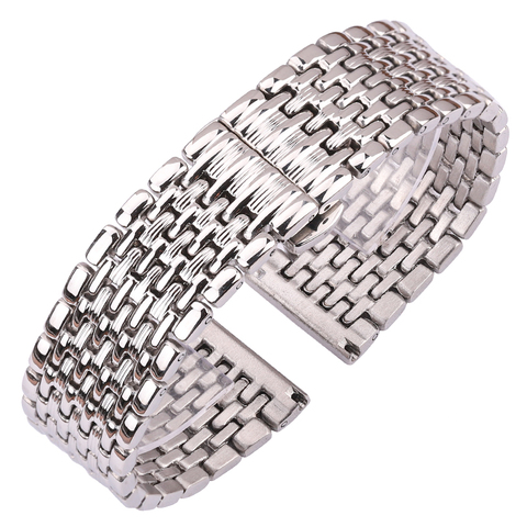 Stainless Steel Watch Band Bracelet Women Men 16mm 18mm 20mm 22mm Silver Straight End Watchband Strap Watch Accessories ► Photo 1/6