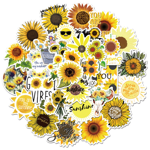 50PCS Sunflower You Are my Sunshine Stickers Skateboard Fridge Guitar Laptop Motorcycle Travel Luggage Classic Toy Sticker Decal ► Photo 1/6