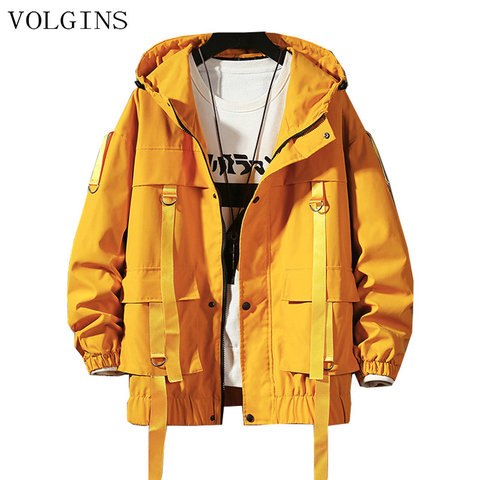 Dropshipping Streetwear Spring Man Safari Style Jacket Mens Harajuku Black Windbreaker Jackets Male Pockets Oversize Jacket ► Photo 1/5