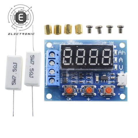 Battery Capacity Tester Module ZB2L3 LED Digital Li-ion Lithium 18650 External Load Battery Discharge Testing Analyzer Micro USB ► Photo 1/6