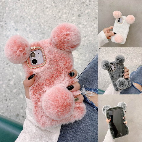 Fluffy Plush Fur Case For Xiaomi Redmi 10X PRO 5G Note 9 Pro Max 8 7 6 5 Plus 4 9S 8T 4X 9A 8A 7A 6A 5A 4A 3S Shockproof Covers ► Photo 1/6