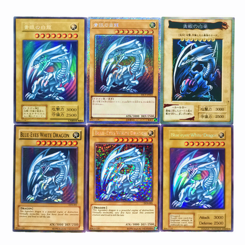 Buy Online Yu Gi Oh Blue Eyes White Dragon Diy Colorful Toys Hobbies Hobby Collectibles Game Collection Anime Cards Alitools