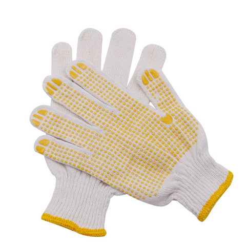 High quality A pair Cotton yarn PVC Anti slip gloves Wearable Work gloves for Construction Cleaning Moving goods and Driving ► Photo 1/6