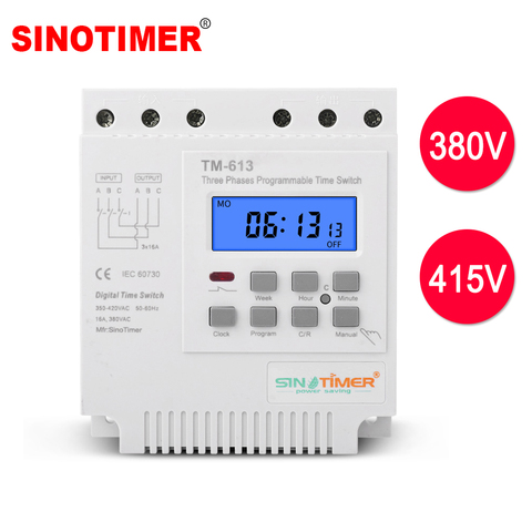 Three phases 380v 415v TIMER programmable Switch with Backlight ► Photo 1/6