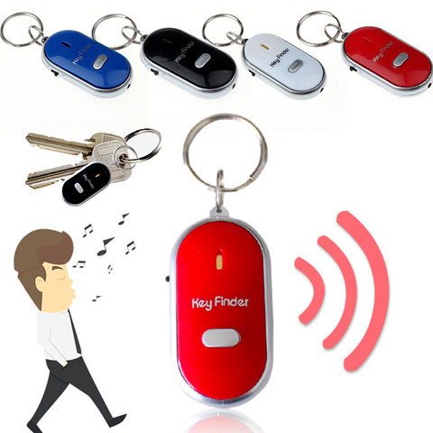 Sound Control Lost Key Finder Locator Keychain LED Light Torch Mini Portable Whistle Key Finder In stock 11 ► Photo 1/6