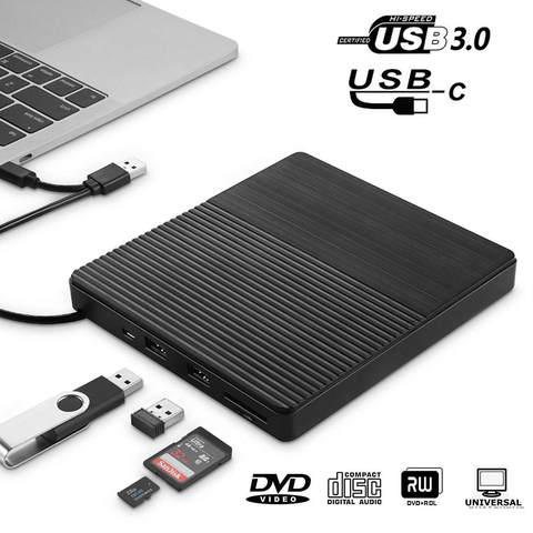 Deepfox Type C USB3.0 External CD DVD RW Optical Drive DVD Burner