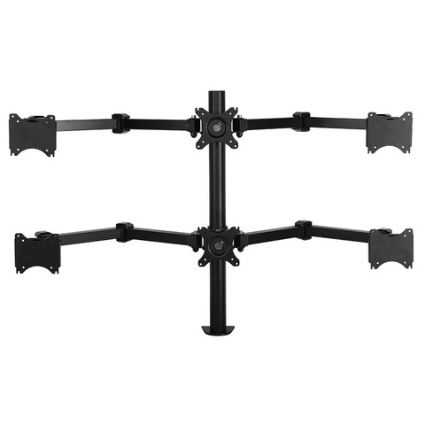 Desktop Clamping Six LCD Monitor Stand Arm Adjustable Display Stand TV Bracket for 6 10