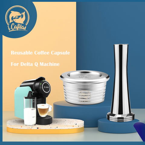 Stainless Steel Reusable Coffee Capsules Kitchen Reusable Coffee Capsule Cup Filter Compatible For Delta Q Coffee Accessories ► Photo 1/6