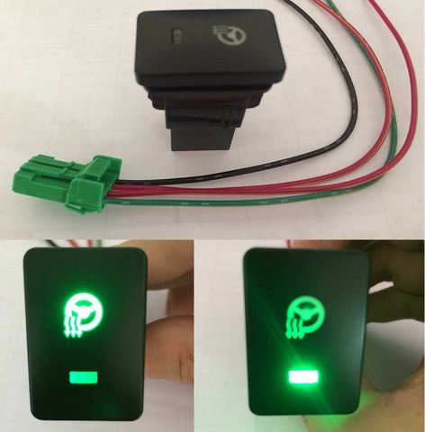 Car Steering wheel heating Switch Green LED With Wire for Toyota ► Photo 1/6