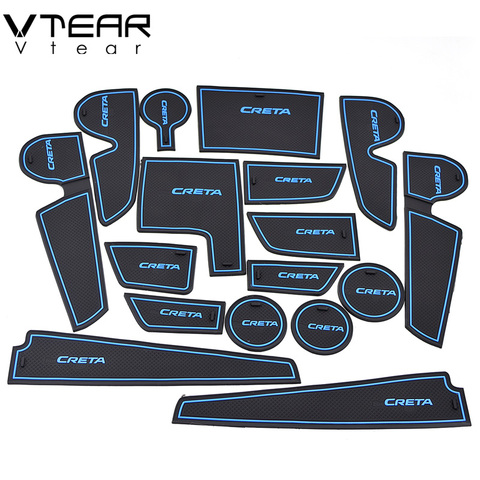 Vtear For hyundai Creta ix25 Accessories Rubber mat Door mat interior anti-slip Cup pad Gate slot pad decoration 2022 ► Photo 1/6