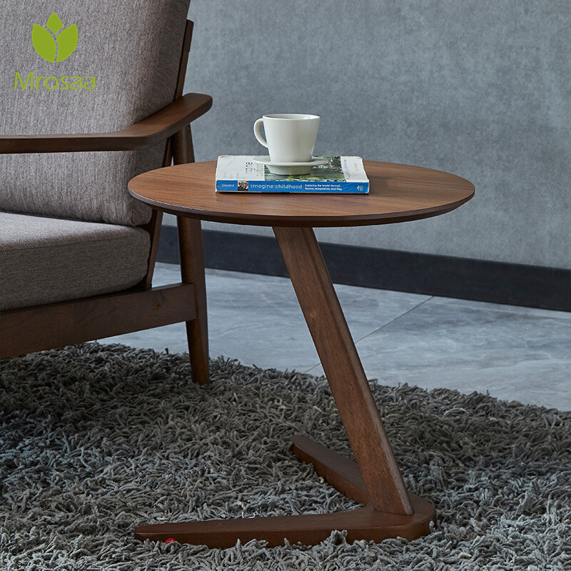 Creative Round Nordic Wood, Round Lamp Table With Storage