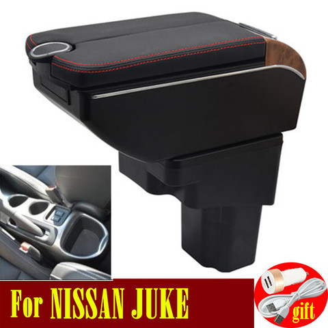 For NISSAN JUKE armrest box Double doors open 7USB Centre Console Storage Box Arm Rest ► Photo 1/6