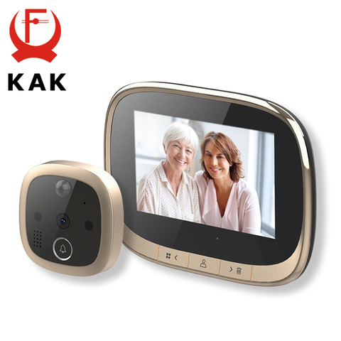 KAK 4.3 Inch Electronic Door Viewer Bell IR Night Door Camera Photo Video Record Digital Door Camera Smart Peephole Doorbell ► Photo 1/6