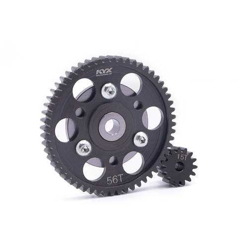 KYX Racing Hard Steel Heavy Duty 56T/15T Spur Gear set for RC Crawler Car Axial Wraith SCX10 Gearbox ► Photo 1/3