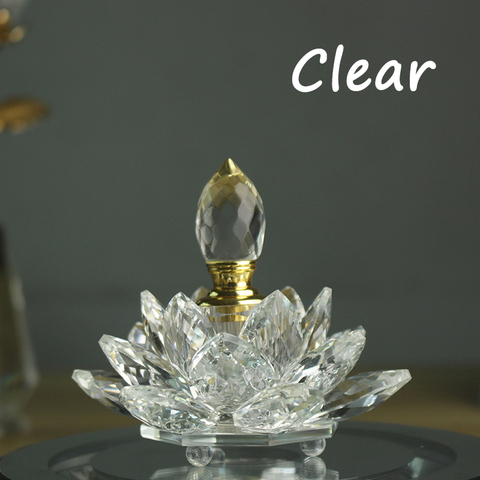 High Quality Decorative Crystal Lotus Flower Shape Refillable Perfume Oil Bottle  Home Decor ► Photo 1/6