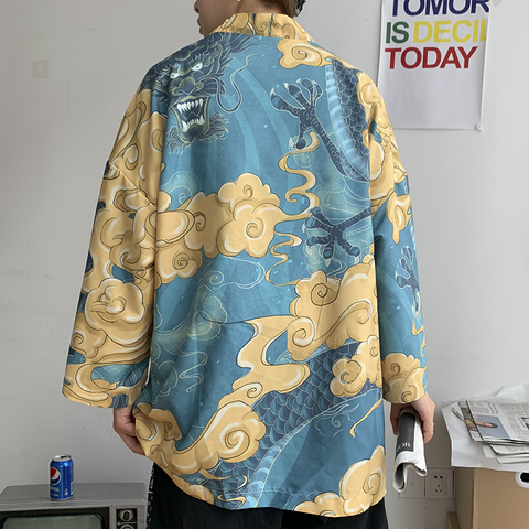 Japanese shirt men kimono 2022 Chinese kimono geisha new arrival Japanese street clothing harajuku kimono ► Photo 1/6