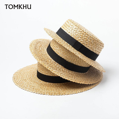 Handmade Summer Wide Brim Straw Hat UV Protective Beach Hat Women Lady Hat Customized Travel Derby Chapeu Feminino Caps 2022 New ► Photo 1/6