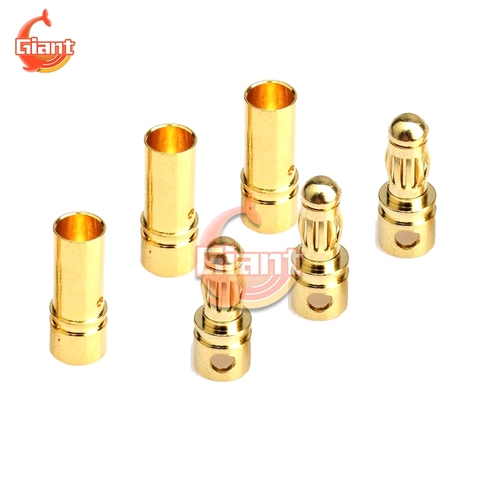 10/20pcs 3.5mm Banana Plug Connector Gold-Plated Bullet Male Female Banana Connector ESC RC Battery Motor Speed Control Plug New ► Photo 1/6