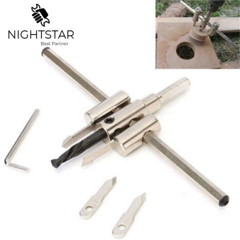 Wood Cutter Drill Bits Set, Adjustable 40mm-200mm Hole Saw Circle Hole Cutter