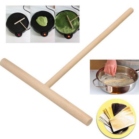 1pcs Crepe Maker Pancake Batter Wooden Spreader Stick Home Kitchen Tool Kit DIY Cake Baking Pie Tools Hogar Cocina Home ► Photo 1/6