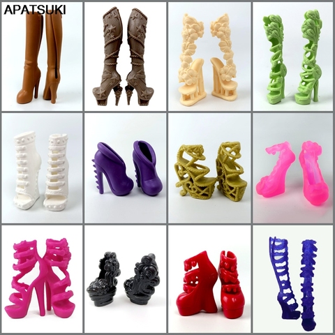 1pair High Quality Original Shoes for Monster High Doll High Heel Shoes Dolls Accessories Booties For 1/6 Demon Monster Dolls ► Photo 1/6