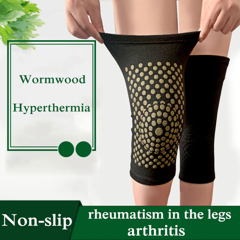 1 Pair Self Heating wormwood Knee Pads Knee Brace Warm for Arthritis Joint Pain Relief and Injury Recovery Belt Knee Massager ► Photo 1/6