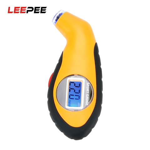 LEEPEE Electronic Digital LCD Car Tire Manometer Barometers Tester Tool For Auto Car Motorcycle Tyre Air Pressure Gauge Meter ► Photo 1/6