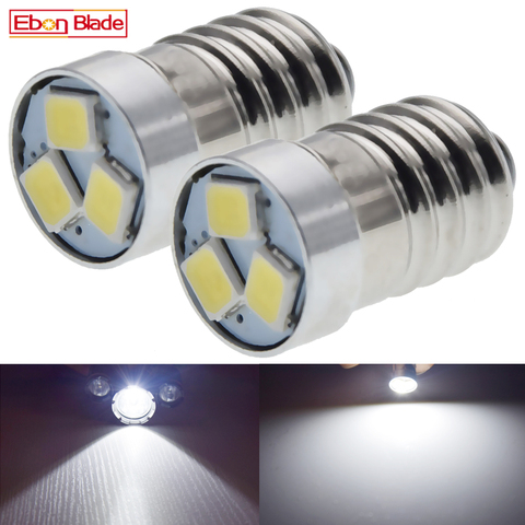 1/2 Pcs E10 1447 Screw LED Bulb 3V 6V 12V Flashlight Lamp 1.44W 3030 3SMD Replacement Torch Light 3 6 12 Volt White Accessories ► Photo 1/6