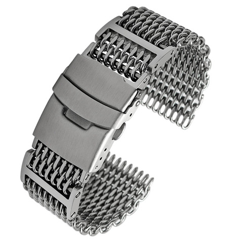 High quality mesh stainless steel watchband 20mm 22mm 316L stainless steel bracelet forTiansuo Omega wrist band metal milan band ► Photo 1/6