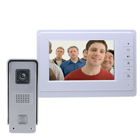 Visual Intercom Doorbell 7'' TFT Wired Video Door Phone System Indoor Monitor 700TVL Outdoor IR-CUT Camera Support Unlock ► Photo 1/6