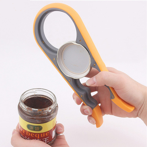 New 4 in 1 Gourd-shaped Screw Cap Jar lid opener Unscrew Wrench slip can opener device for Kitchen gadgets Drop Shipping ► Photo 1/6
