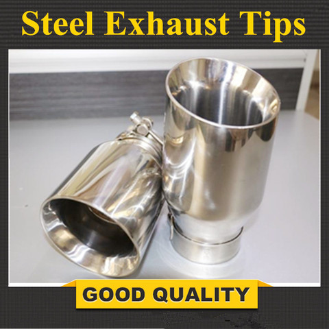 FREE SHIPPING: Newest Style stainless steel universal exhaust system end pipe+car exhaust tip 1 piece ► Photo 1/6