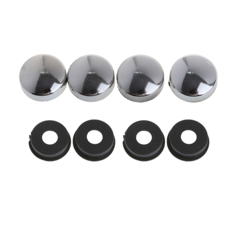 1 Set 8 Pcs ABS Chrome License Plate Frame Screw Nut Caps+Bolt Cover Set For Car Truck ► Photo 1/6