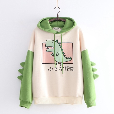 New Cute Dinosaur Hoodies Women Sweatshirt Pullovers Tops Harajuku Hooded Girls Female Teens Hooded Clothes ► Photo 1/5