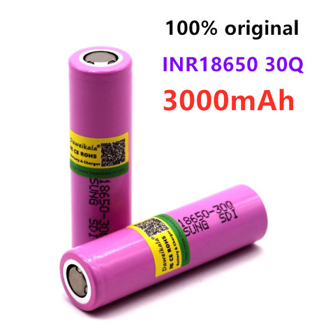 100% Original 3.7V 3000mAh for Samsung INR 18650 INR18650 30Q li-ion battery discharge 15A Rechargeable Batteries Flashlight ► Photo 1/6