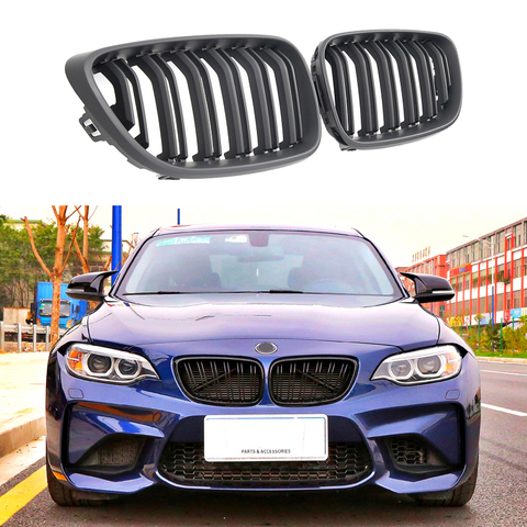 Pair M Color/Gloss Black/Matte Black Car Front Bumper Kidney Grill Grilles for BMW 2 Series F22 F23 F87 M2 Car Styling Accessory ► Photo 1/6