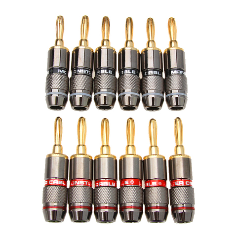 12/8/4pcs 24K Gold Plated Pure Copper Speaker Adapter Screw Speaker Plugs Monster Banana Plug Audio Connectors ► Photo 1/6