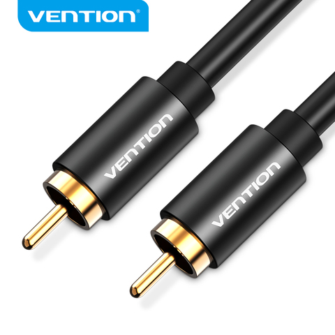 Vention RCA Audio Cable 1m 1.5m 2m RCA to RCA Male to Male Stereo Video Cable Metal Type Coaxial Cable for TV Amplifier DVD ► Photo 1/6