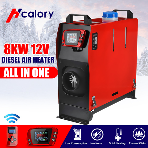 All in One Diesel Air Heater Unit 8KW 12V Car Heating Tool Single Hole LCD Monitor Parking Warmer For Car Truck Bus Boat RV ► Photo 1/6
