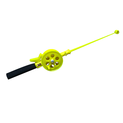 Mini Ice Fishing Rod with Reel  Outdoor 33cm Portable Plastic Beginner Children Lake Pond River Yellow Fishing Tackle Reel Pole ► Photo 1/6